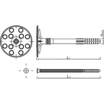 RAWLPLUG Talířová hmoždinka natloukací KI-10 - dřík 10 mm, plastový trn Varianta: 160 mm