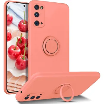 Kryt Samsung Galaxy A72 Silicone Ring Magnetic Stand růžový