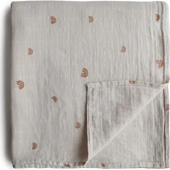 Zavinovačka MUSHIE výpredaj||Všetky značky Mushie mušelínová zavinovačka z organickej bavlny Rainbows