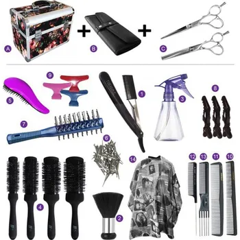 Kosmetický kufr SALON Komplet ROSE kufr Kansai LEFT Kadeřnický set pro učně - hliníkový kufřík s vybavením pro leváky