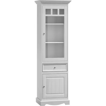Knihovna KATMANDU Vitrína pravá Belluno Elegante bílá, masiv, rozměr 190x60x45cm