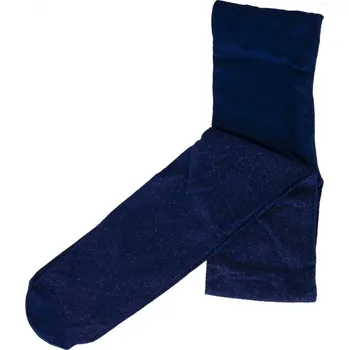 Dívčí oblečení YO Silonky punčocháče punčochy mikrovlákno RA47 tmavomodré s blýskavými flitříky velikost oblečení - děti: 128/134