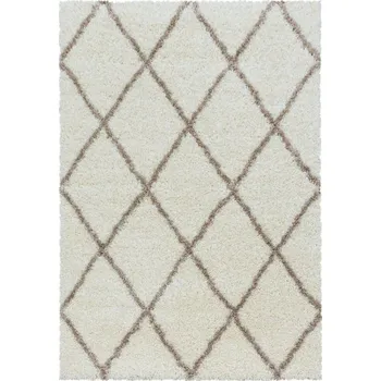 Koberec Vopi Kusový koberec Alvor shaggy 3401 cream (Varianta: Kruh průměr 120 cm)