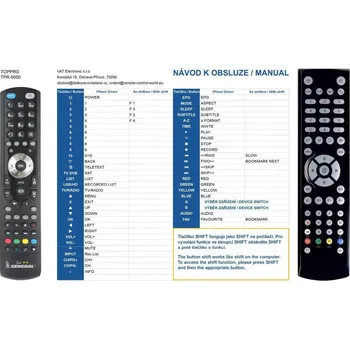 Dálkový ovladač General TOPPRO TPR-5000 - náhradní dálkový ovladač