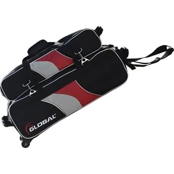 Taška na bowlingovou kouli TAŠKA NA 3 KOULE AIRLINE DELUXE S ODEPÍNACÍ TAŠKOU NA BOTY ČERNÁ/ČERVENÁ/STŘÍBRNÁ