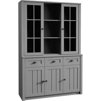 Knihovna Eoshop Nadstavbová vitrína pro komody Provence D2W, šedá, lamino
