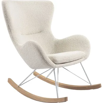 Křeslo Bílé látkové houpací křeslo Kave Home Vania