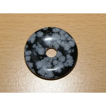 Drahý kámen Obsidián vločkový - Donut - kdm9