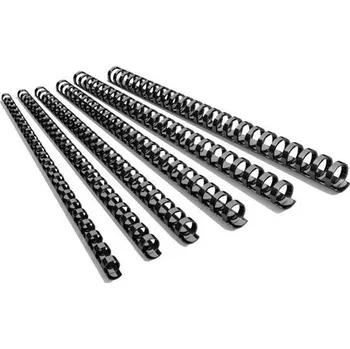 Vázací hřbet Vázací hřbet Eurosupplies plastový A4 průměr 12,5mm černý 100ks