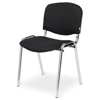 Jednací židle Konferenční ocelová židle ISO 24H CR, černá / chrom ISO24HCR-BLA