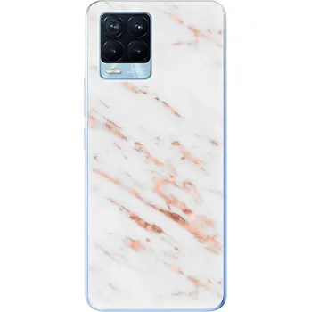 Pouzdro na mobilní telefon Odolné silikonové pouzdro iSaprio - Rose Gold Marble - Realme 8 / 8 Pro