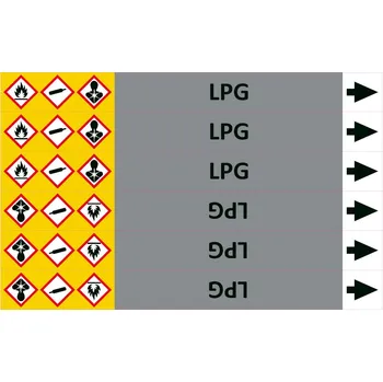 samolepka Značení potrubí ISO 20 560, LPG
