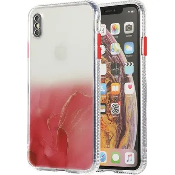 Pouzdro na mobilní telefon Mramorovaný kryt odolný proti poškrábání pro iPhone X / XS - červený