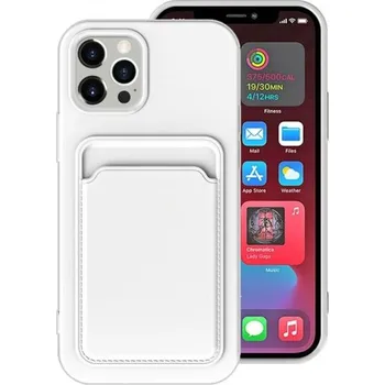 Pouzdro na mobilní telefon Kryt s kapsou na karty pro iPhone 12 Pro - bílý