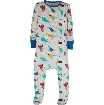 Kojenecký overall Dětský overal na spaní na zip Barevné závodní rakety Frugi Velikost: 3-6m