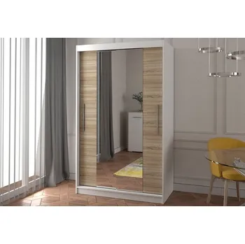 Dětská skříň Šatní skříň Neomi 01 - bílá / dub sonoma - 120 cm