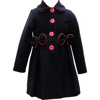 Dívčí kabát NAT&TOM Černý elegantní dívčí kabátek s mašlemi Velikost: 82