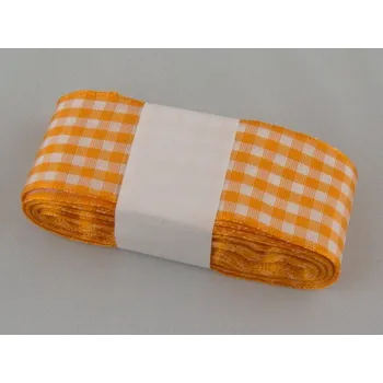 Stuha Stuha žakárová 40mm kostka oranžová