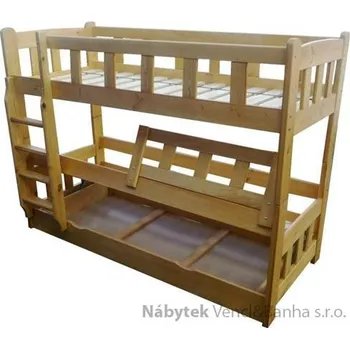 Dětská postel dřevěná patrová postel masivní Matador chalup