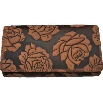 Peněženka DÁMSKÁ PENĚŽENKA HNĚDÁ RŮŽE TAN