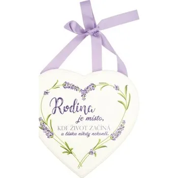 Srdce dřevěné bílé "Rodina je..." 17x16 cm