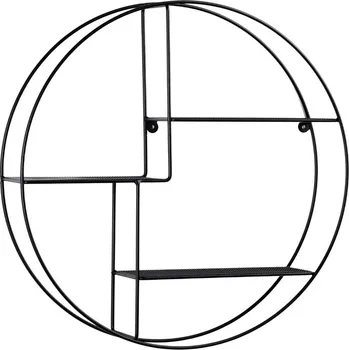 police Černá kovová nástěnná police Kave Home Across 55 cm