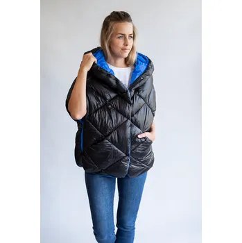 Dámské pončo Escandelle Paris 21131 vesta barva: modrá královská, velikost: L/XL