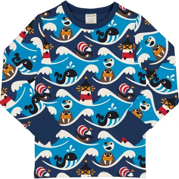 Dětské triko s dlouhým rukávem Mrož a velryba Maxomorra Velikost: 86/92
