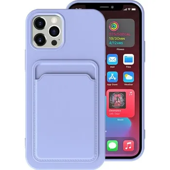 Pouzdro na mobilní telefon Kryt s kapsou na karty pro iPhone 13 Pro - fialový