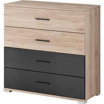 Komoda Eoshop Komoda 4S Bargi, San remo sand Černá