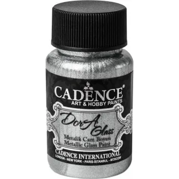 Speciální výtvarná barva Metalická barva na sklo Dora Glass stříbrná silver 50 ml -