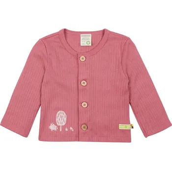 Dívčí mikina Dětský kabátek na knoflíky Tmavě růžová loud + proud Velikost: 86/92