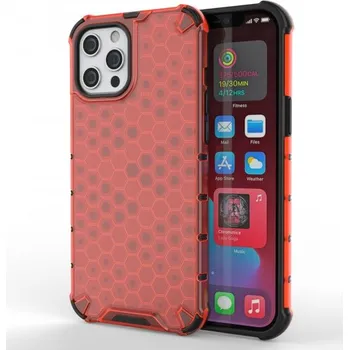 Pouzdro na mobilní telefon Kryt se strukturou včelí plástve pro iPhone 13 mini - červený