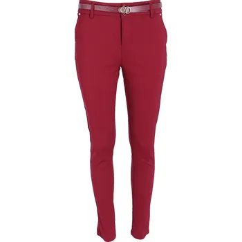 Dámské kalhoty Freesia Paris L035/9156 kalhoty pásek barva: červená-bordó, velikost: S