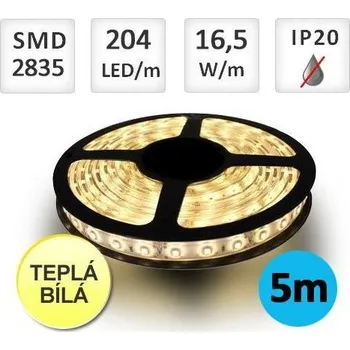 Žárovka LED21 LED pásek 5m 16,5W/m 204ks/m 2835 TEPLÁ