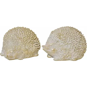 Dekorativní ježek z polyresinu zlatý, balení 2 ks, 9x10,5x13,5 cm, mix druhů