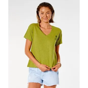 Pánské tričko Tričko Rip Curl SWC V NECK TEE Green Olive velikost S