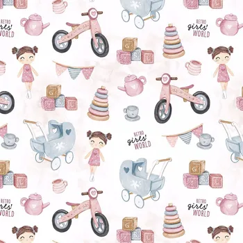 Zavinovačka Bambusová zavinovací plenka Retro holka - 70X100 CM