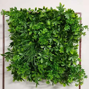 umělá květina Umělá zelená stěna Schefflera 50x50cm - Do interiéru