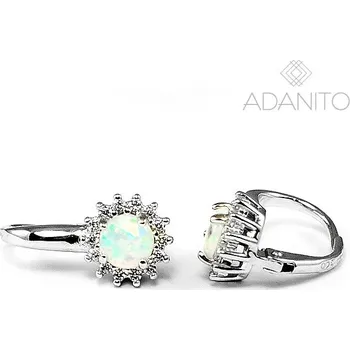 Náušnice Stříbrné opálové náušnice se zirkony