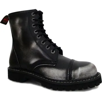 Moto obuv boty kožené KMM 8 dírkové černé/bílá Velikost: 36