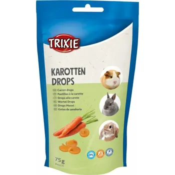 Krmivo pro hlodavce CARROT DROPS - mrkvové dropsy, pamlsek pro hlodavce,75 g