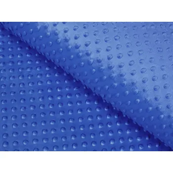 Dětská látka Minky 3D puntíky MKP-001 Modrá - šířka 150 cm