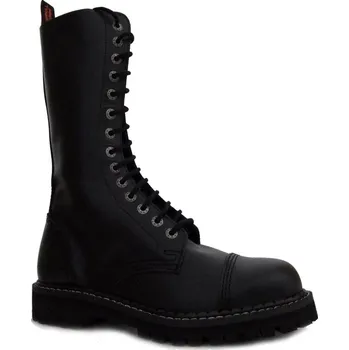 Moto obuv boty kožené KMM 14 dírkové černé Velikost: 48, Provedení: bez zipu