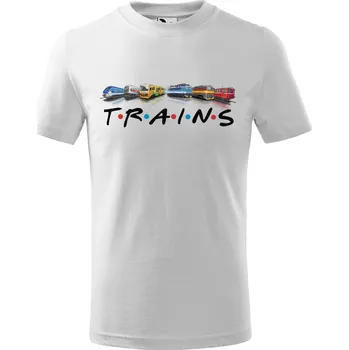 Tričko Trains - dětské (Velikost: 110, Barva trička: Bílá)