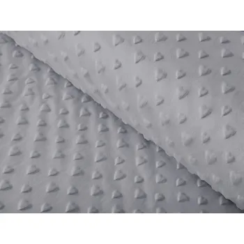 Dětská látka Minky 3D srdíčka MKS-005 Tmavě šedá - šířka 150 cm