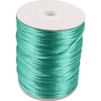 Příze Saténová šňůra Ø2 mm, barva Zelená tyrkys (175641)