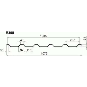 Polykarbonátová deska ELYPLAST ELYPLAST Sklolaminát pro prosvětlení trapézových plechů 205/36, čirá, tl.1mm,1075 x 4000mm, 1xUV