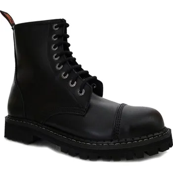 Moto obuv boty kožené KMM 8 dírkové černé Velikost: 45