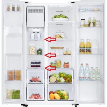 Příslušenství pro lednici Samsung DA97-19045A 1., 2. nebo 3. police skleněná z vrchu v levé části mrazničky pro americkou ledn